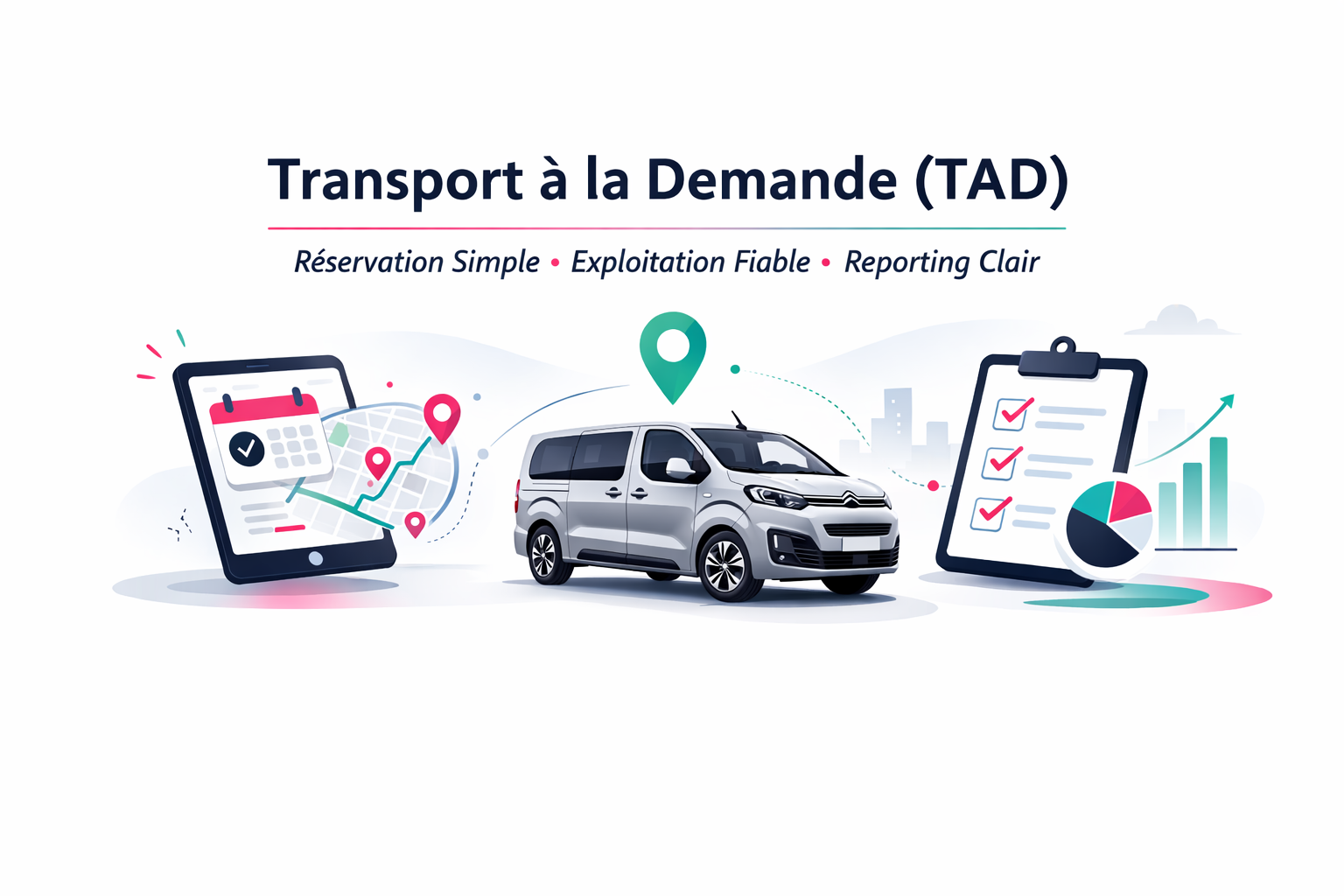 TAD : réservation simple, exploitation fiable, reporting clair (ActiCar)