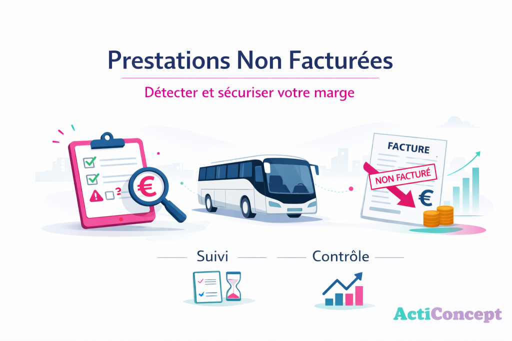 Prestations non facturées en transport autocars : détection, suivi et contrôle pour sécuriser la marge