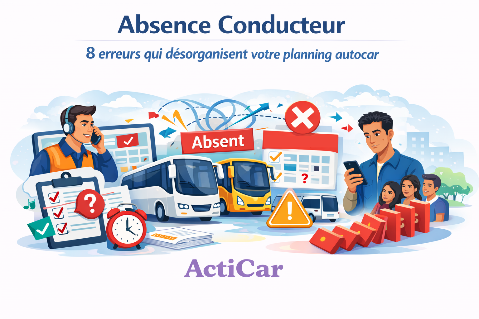 Absence conducteur : les 8 erreurs qui désorganisent le planning autocar.