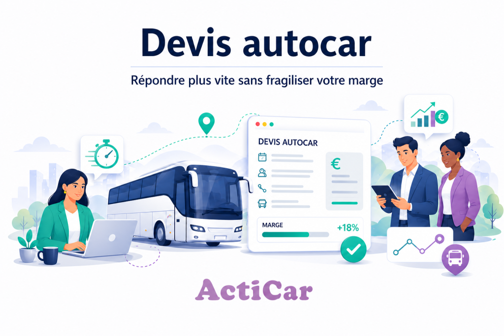 Illustration devis autocar montrant comment répondre plus vite sans fragiliser la marge