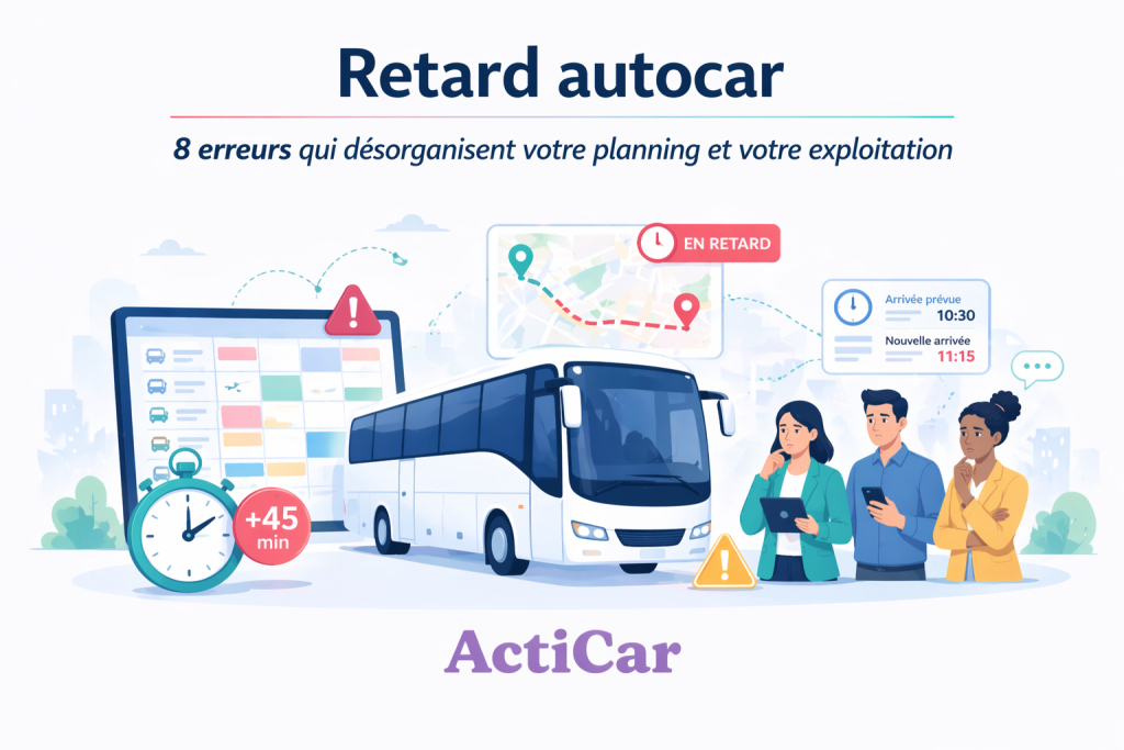 Illustration retard autocar : 8 erreurs qui désorganisent votre planning et votre exploitation