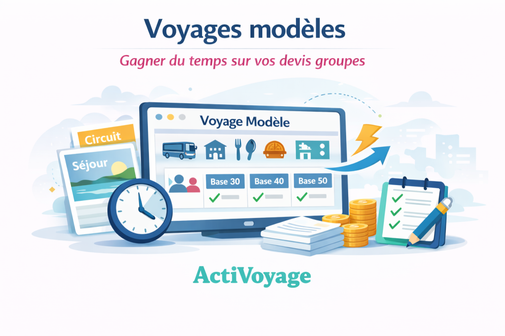 Illustration voyages modèles pour gagner du temps sur les devis groupes avec le logiciel ActiVoyage