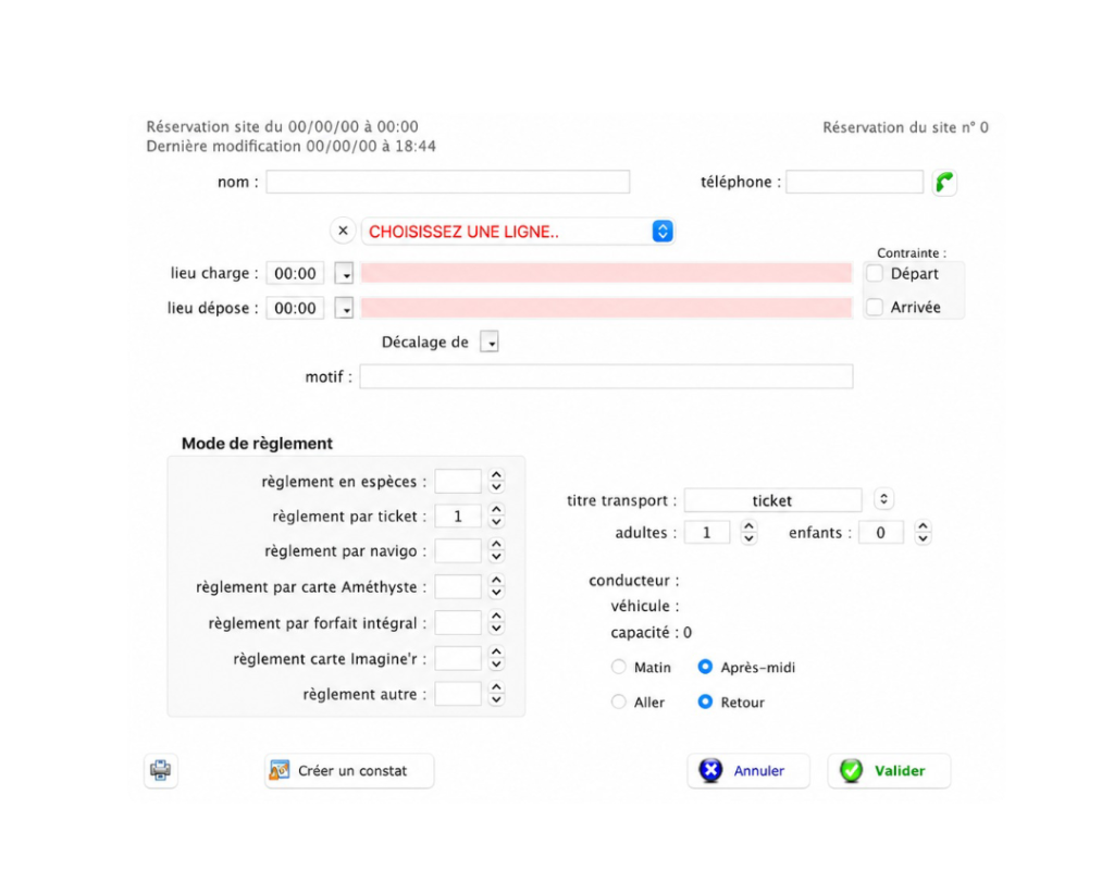 Interface opérateur ActiTAD permettant à la centrale d’appel de visualiser, valider et organiser les réservations TAD
